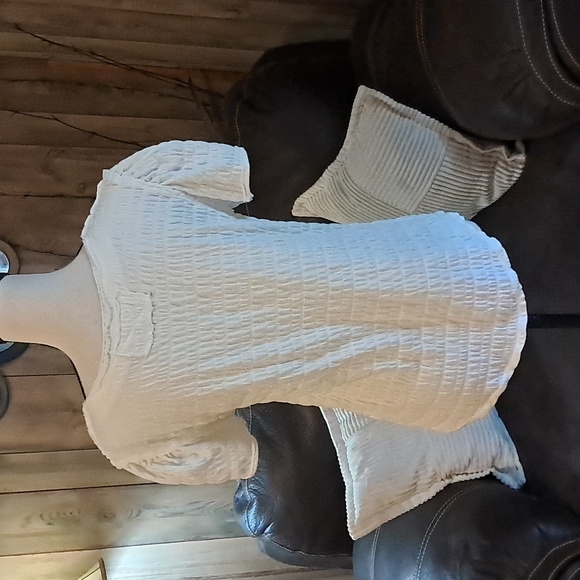 Free People Smocked Open Front Cardigan  Top Size L - Picture 4 of 8